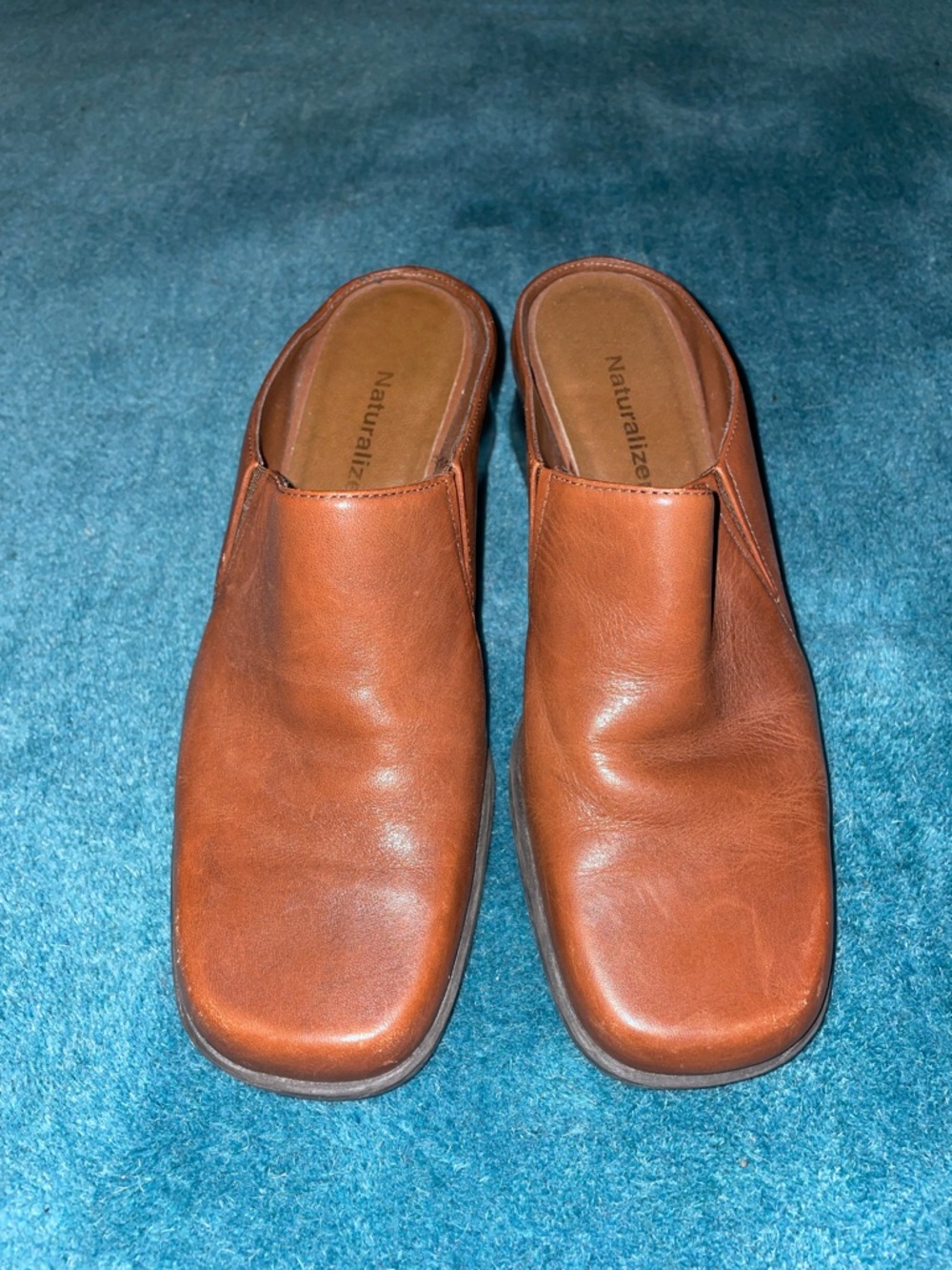 Naturalizer Women’s Slip-On Leather Mules — Camel Brown